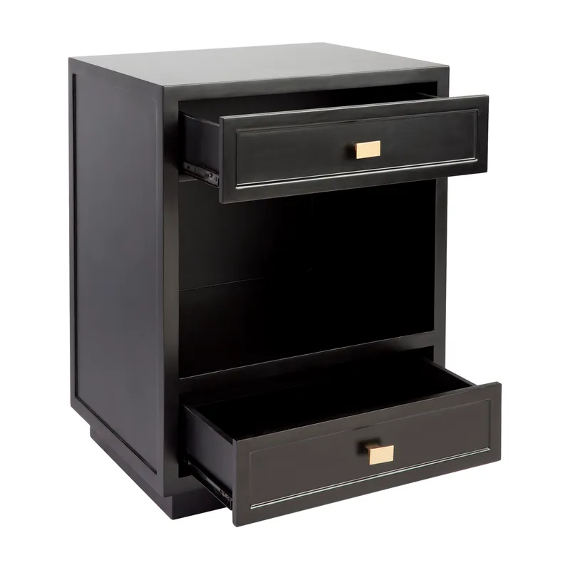 Logan Bedside Table Black, 50cm W x 40cm D x 65cm H (RRP $913) - Image 5
