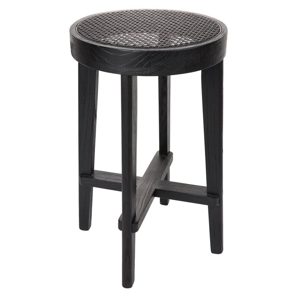 Cape Byron Rattan Kitchen Stool Black, 43cm W x 38cm D x 65cm H (RRP $649) - Image 2