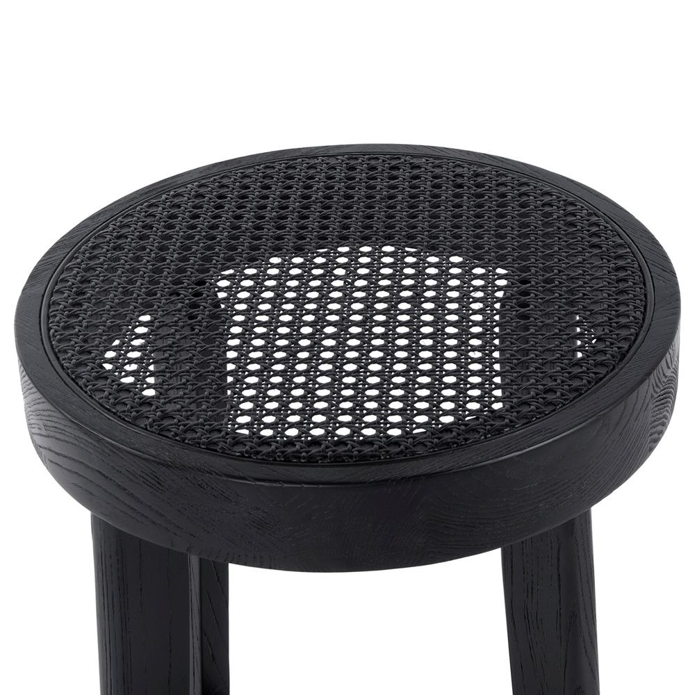 Cape Byron Rattan Kitchen Stool Black, 43cm W x 38cm D x 65cm H (RRP $649) - Image 3