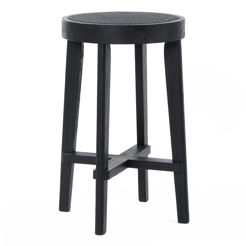 Cape Byron Rattan Kitchen Stool Black, 43cm W x 38cm D x 65cm H (RRP $649) - Image 5