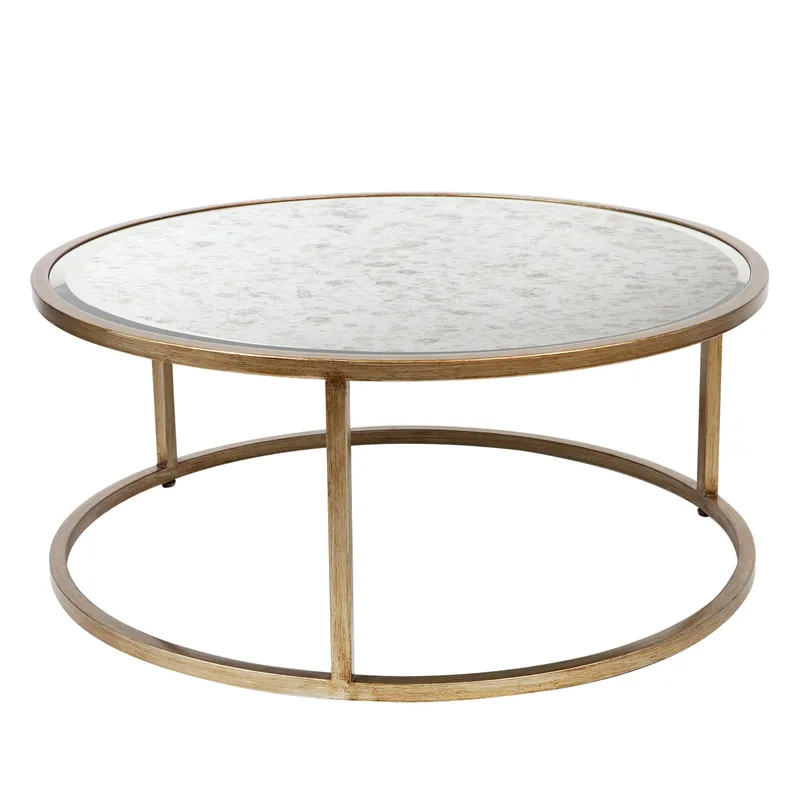 Serene Nesting Coffee Tables Antique Gold, 95cm Dia x 40cm H (RRP $2277) - Image 3