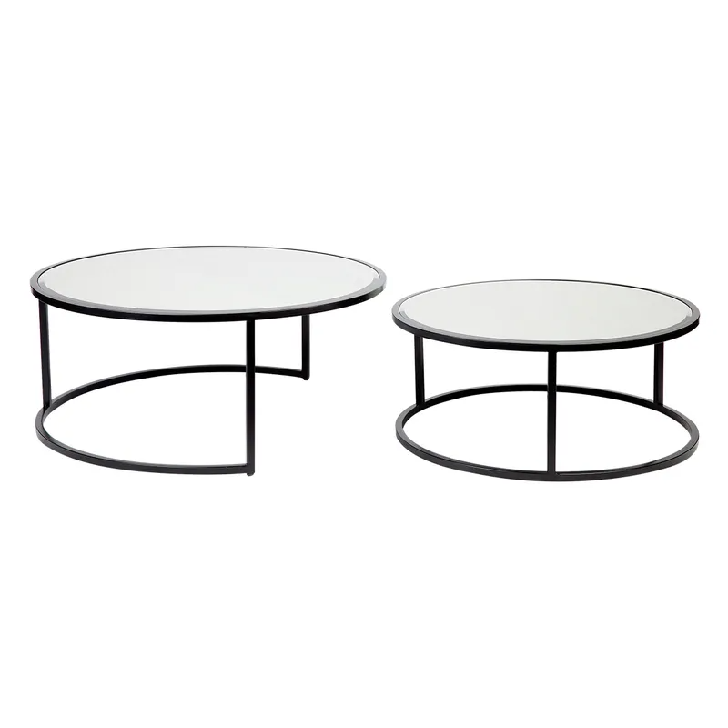 Serene Nesting Coffee Tables Black, 95cm Dia x 40cm H (RRP $2145) - Image 4