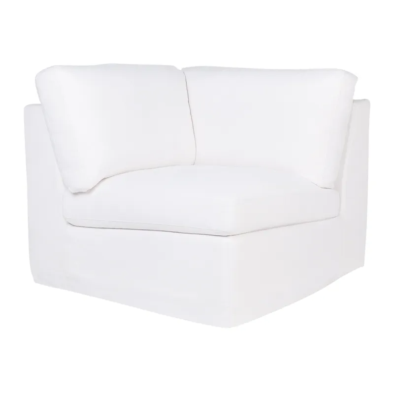 Birkshire Slip Cover Corner Seat Chair White Linen, 96cm W x 96cm D x 85cm H (RRP $2189) - Image 3