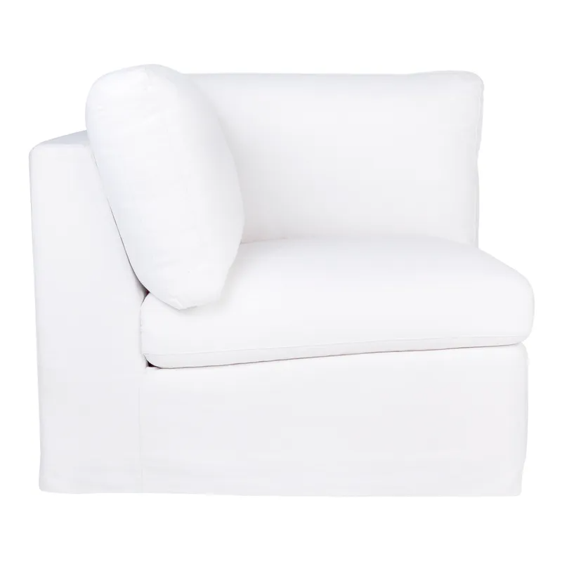 Birkshire Slip Cover Corner Seat Chair White Linen, 96cm W x 96cm D x 85cm H (RRP $2189) - Image 6