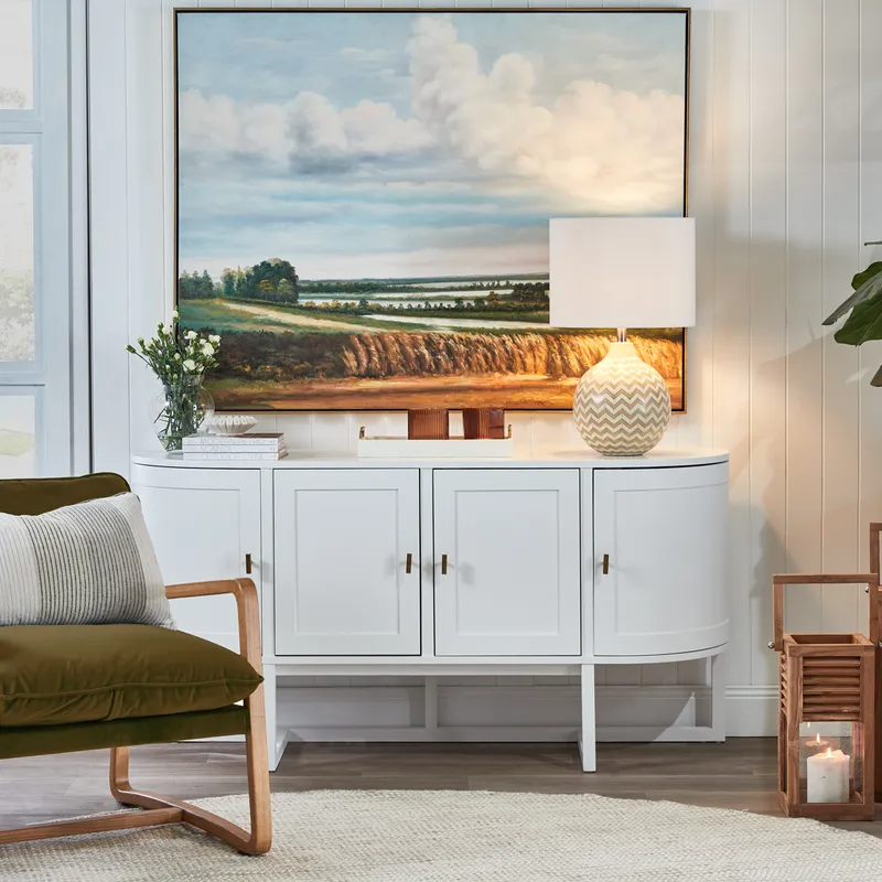 Theodore Buffet White 160cm W x 45cm D x 80cm H (RRP $3499) - Image 2