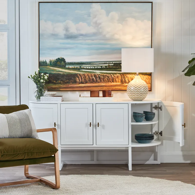 Theodore Buffet White 160cm W x 45cm D x 80cm H (RRP $3499) - Image 4