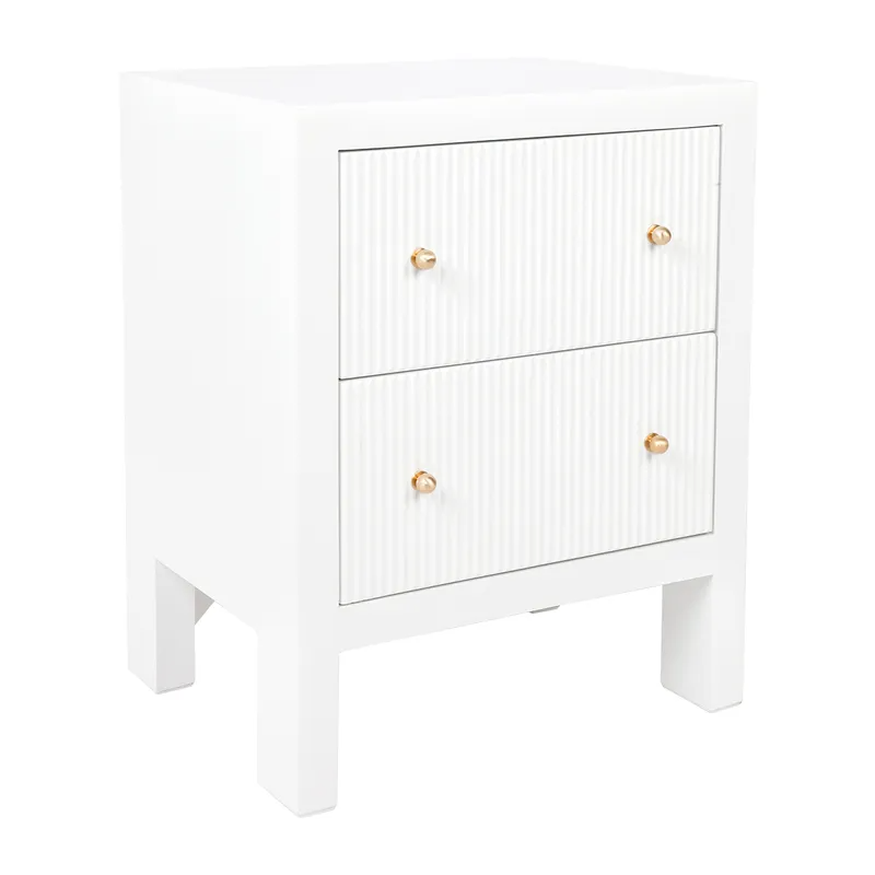 Ariana Bedside Table Small White, 50cm W x 40cm D x 65cm H (RRP $1155) - Image 3