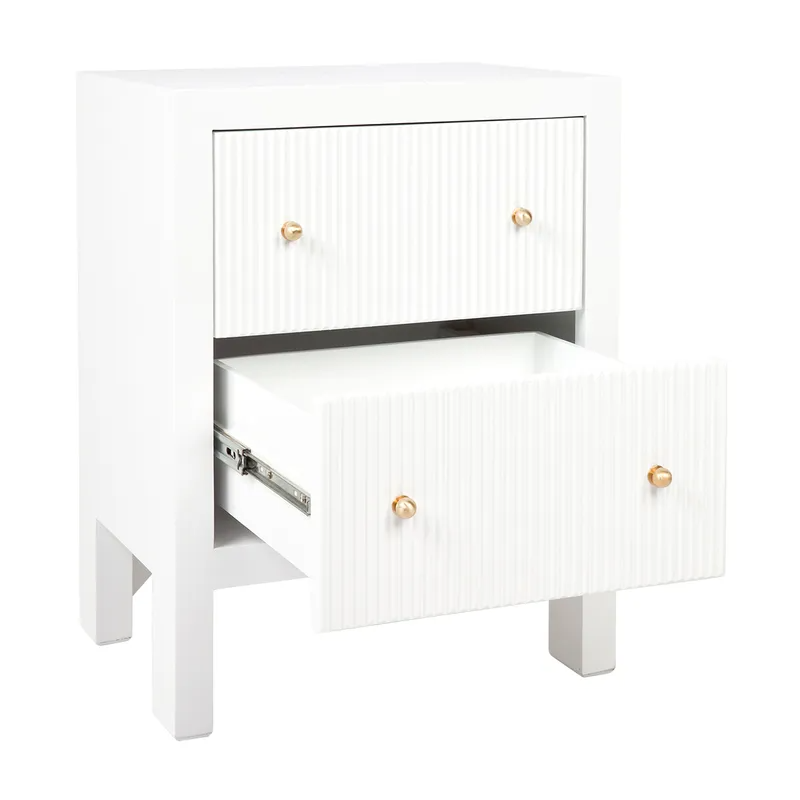Ariana Bedside Table Small White, 50cm W x 40cm D x 65cm H (RRP $1155) - Image 4