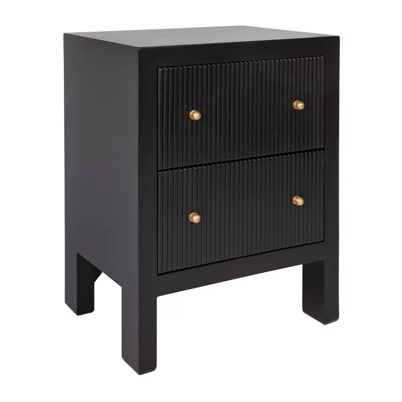 Ariana Bedside Table Small Black, 50cm W x 40cm D x 65cm H (RRP $1155) - Image 3