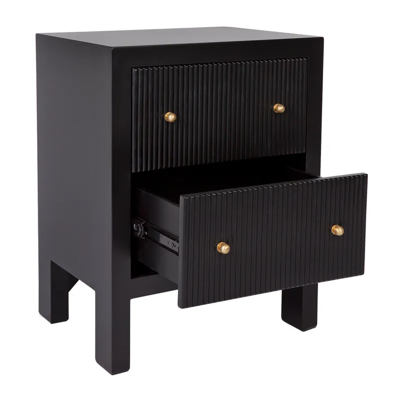 Ariana Bedside Table Small Black, 50cm W x 40cm D x 65cm H (RRP $1155) - Image 4