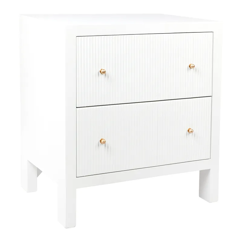 Ariana Bedside Table Large White, 67cm W x 50cm D x 76cm H (RRP $1375) - Image 3