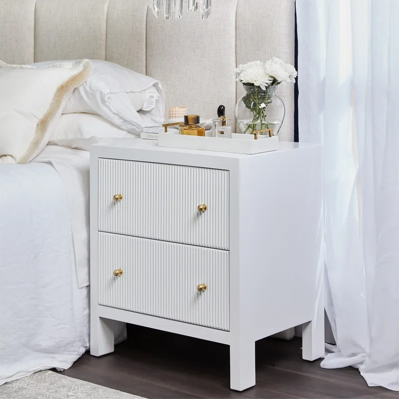 Ariana Bedside Table Large White, 67cm W x 50cm D x 76cm H (RRP $1375) - Image 4