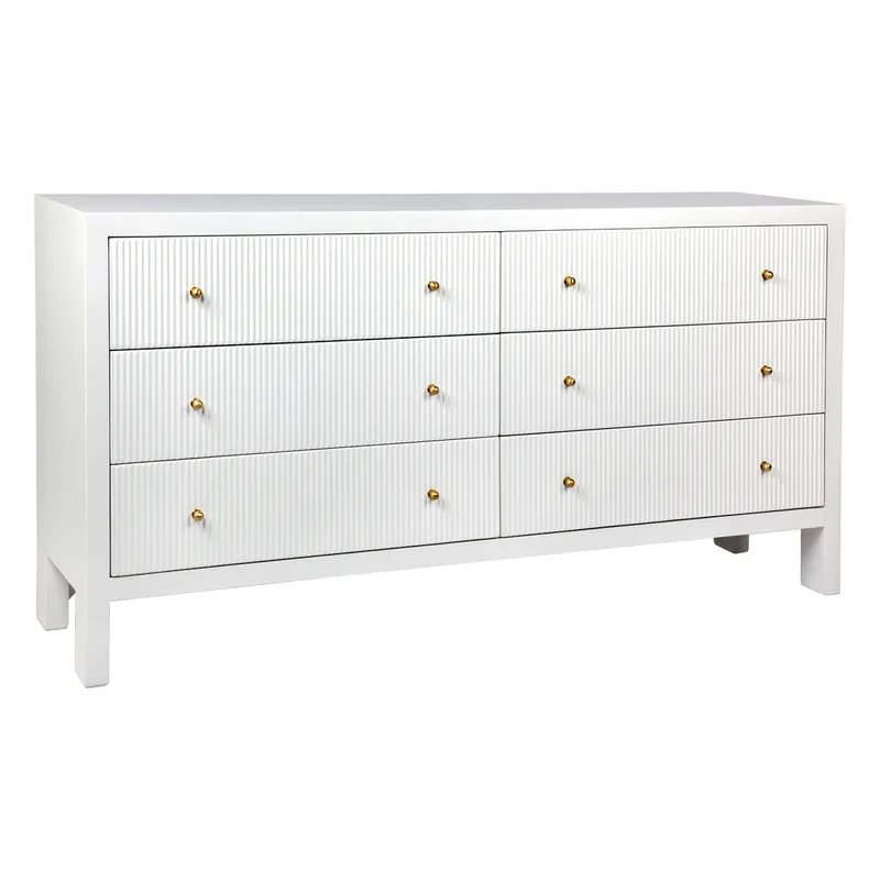 Ariana 6 Drawer Chest White, 160cm W x 40cm D x 83cm H (RRP $2849) - Image 3