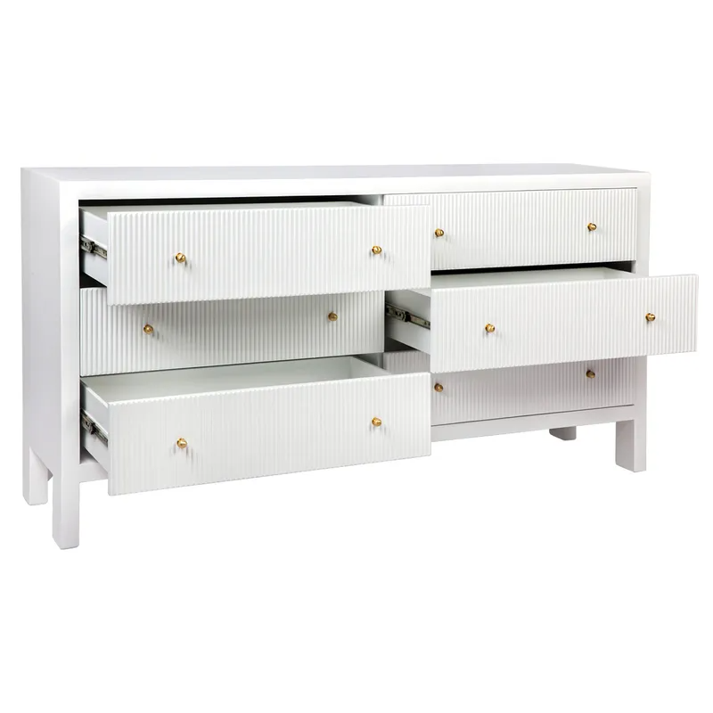 Ariana 6 Drawer Chest White, 160cm W x 40cm D x 83cm H (RRP $2849) - Image 4