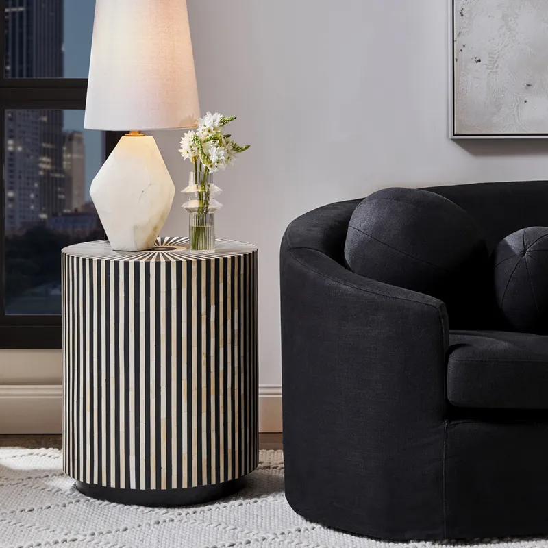 Makayla Side Table Black, 50cm Dia x 60cm H (RRP $2189) - Image 2