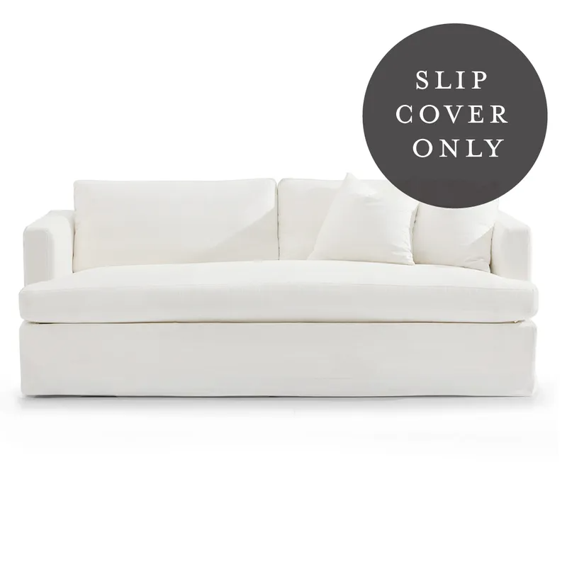 Birkshire 3 Seater Sofa SLIP COVER ONLY White Linen, 220cm W x 96cm D x 90cm H (RRP $1155) - Image 2