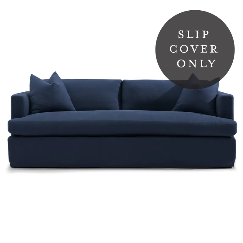 Birkshire 3 Seater Sofa SLIP COVER ONLY Navy Linen, 220cm W x 96cm D x 90cm H (RRP $) - Image 2