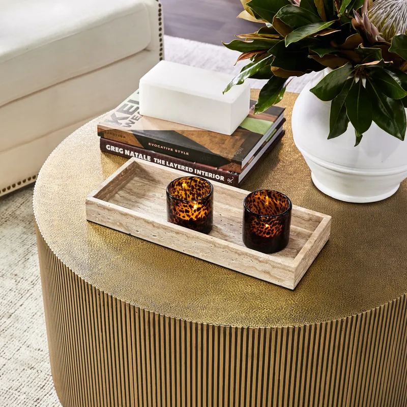 Chadwick Coffee Table Brass, 80cm Dia x 40cm H (RRP $2541) - Image 4