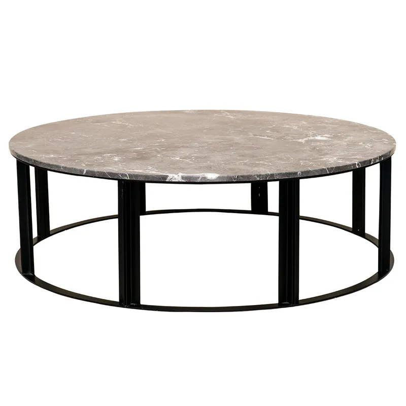 Bowie Marble Coffee Table Large Grey, 120cm Dia x 38cm H (RRP $3509) - Image 3