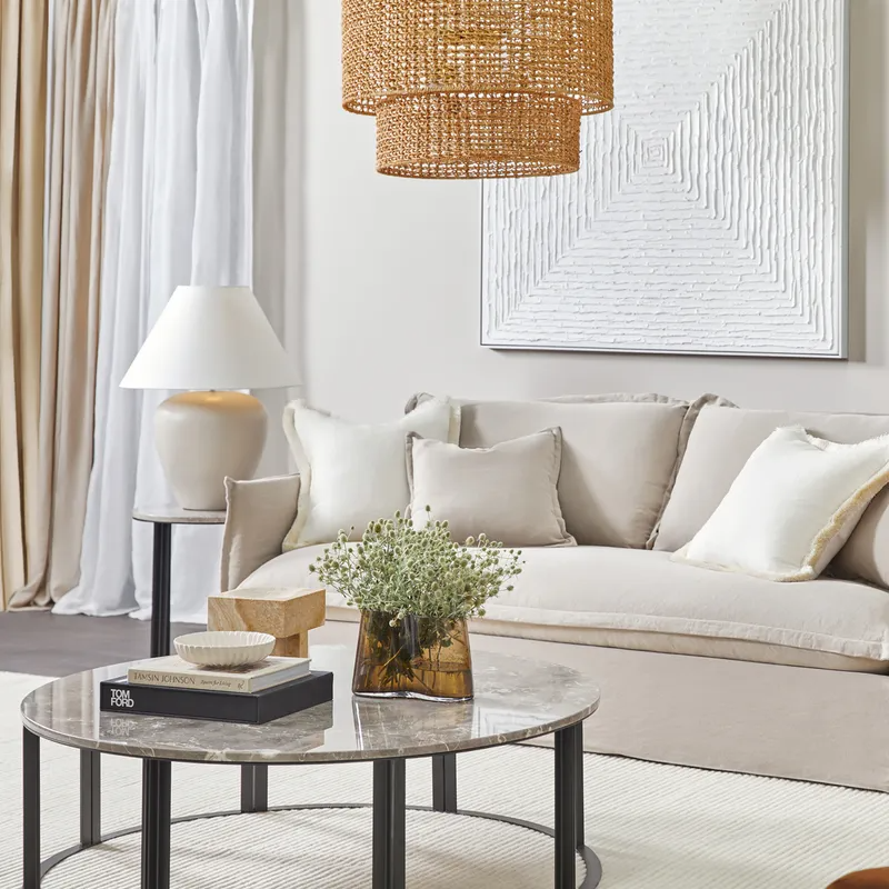 Bowie Marble Coffee Table Large Grey, 120cm Dia x 38cm H (RRP $3509) - Image 4