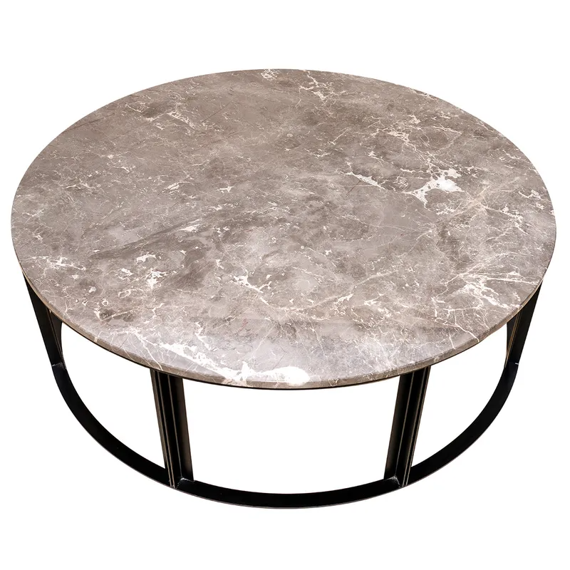 Bowie Marble Coffee Table Large Grey, 120cm Dia x 38cm H (RRP $3509) - Image 5