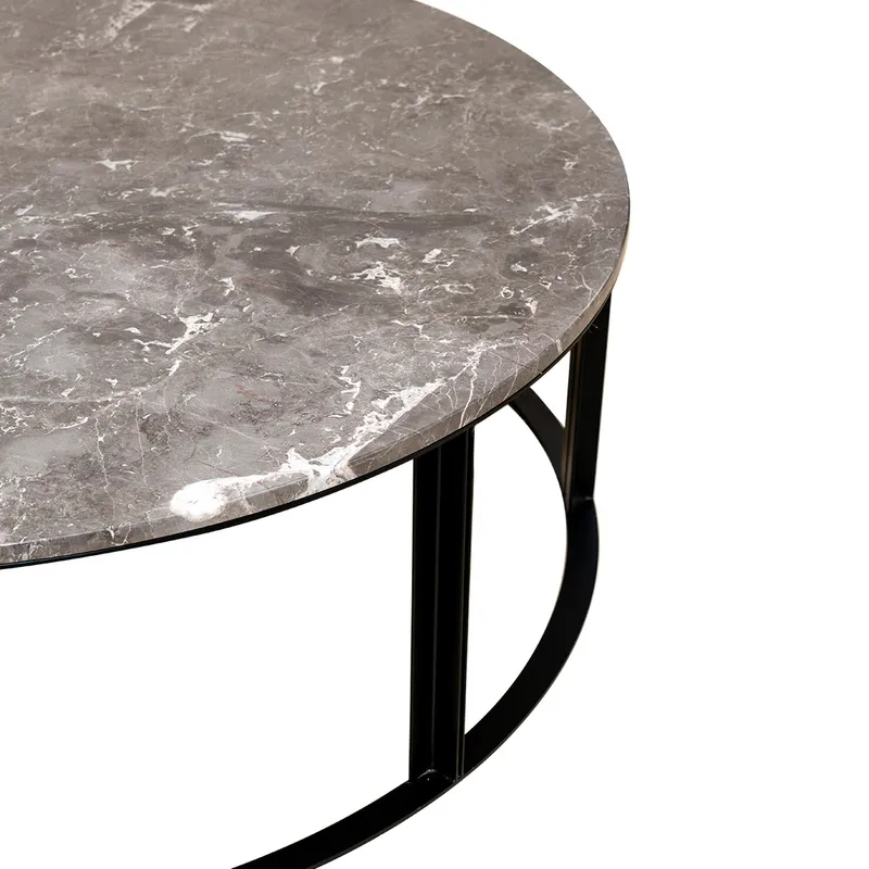 Bowie Marble Coffee Table Large Grey, 120cm Dia x 38cm H (RRP $3509) - Image 6