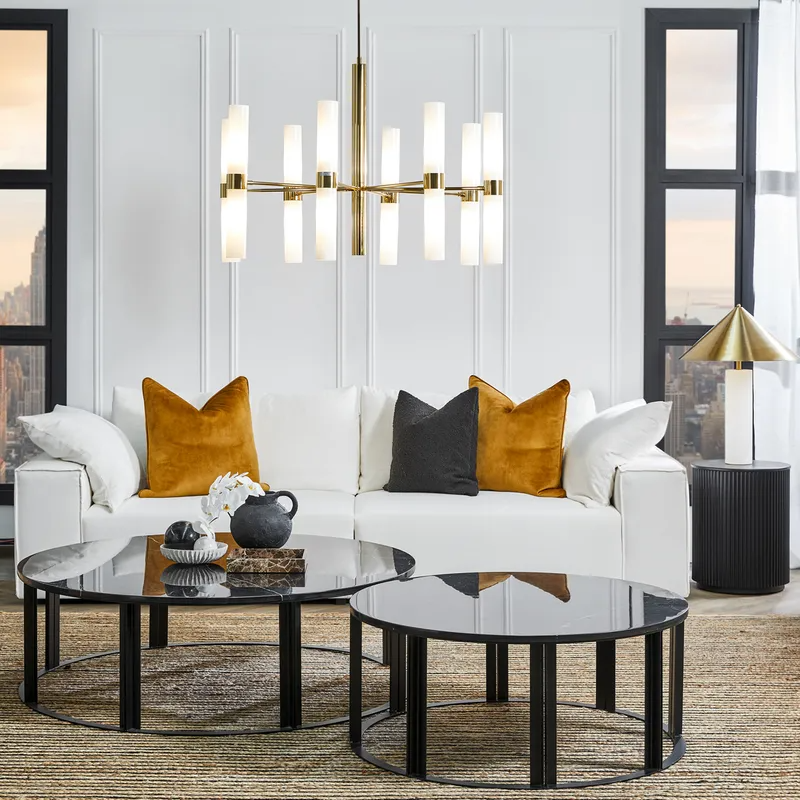 Bowie Marble Coffee Table Large Black, 120cm Dia x 38cm H (RRP $3509) - Image 2