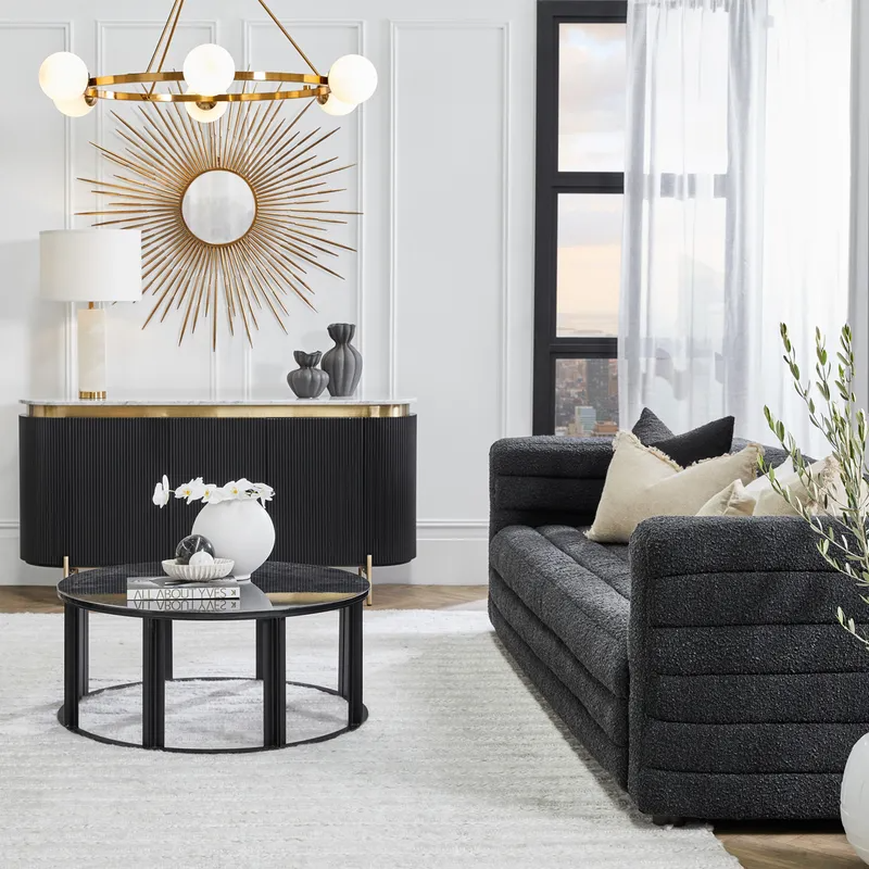 Bowie Marble Coffee Table Large Black, 120cm Dia x 38cm H (RRP $3509) - Image 4
