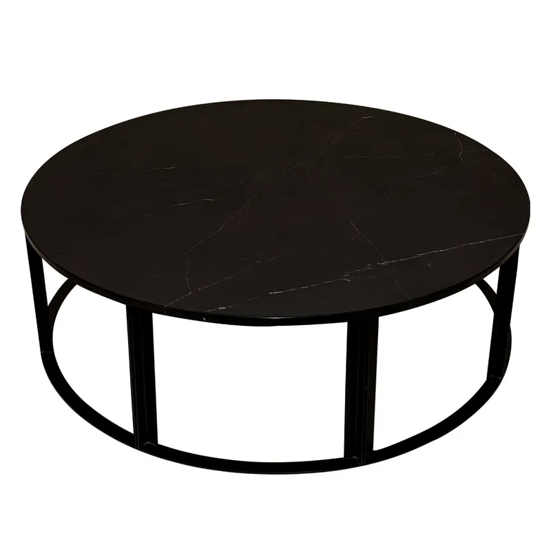 Bowie Marble Coffee Table Large Black, 120cm Dia x 38cm H (RRP $3509) - Image 5