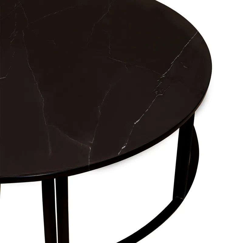 Bowie Marble Coffee Table Large Black, 120cm Dia x 38cm H (RRP $3509) - Image 6