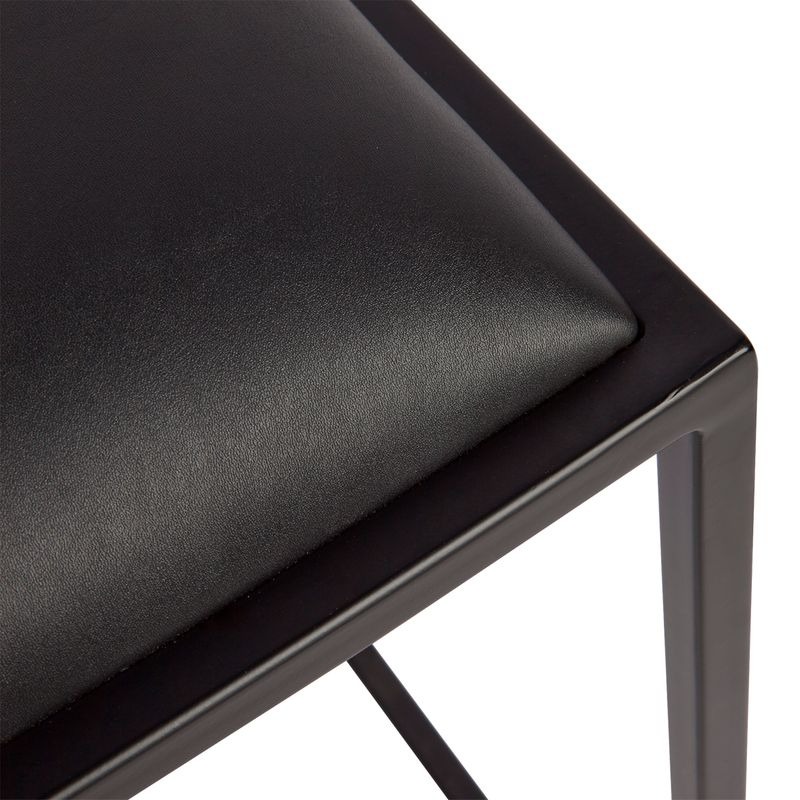 Kai Black Kitchen Stool Black Vegan Leather, 40cm W x 40cm D x 65cm H (RRP $429) - Image 6
