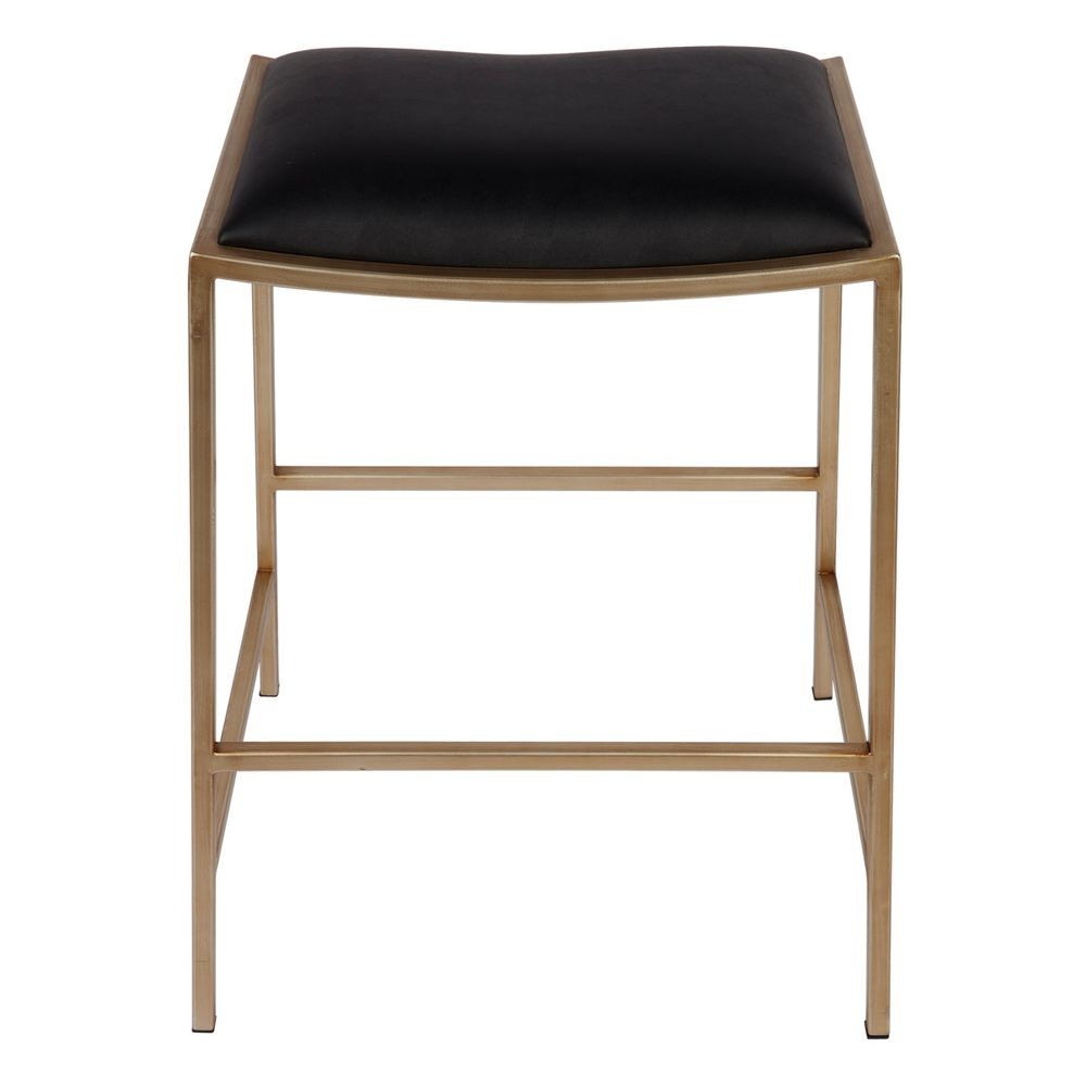 Kai Gold Kitchen Stool Black Vegan Leather, 40cm W x 40cm D x 65cm H (RRP $429) - Image 4
