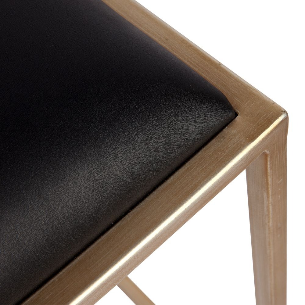 Kai Gold Kitchen Stool Black Vegan Leather, 40cm W x 40cm D x 65cm H (RRP $429) - Image 5