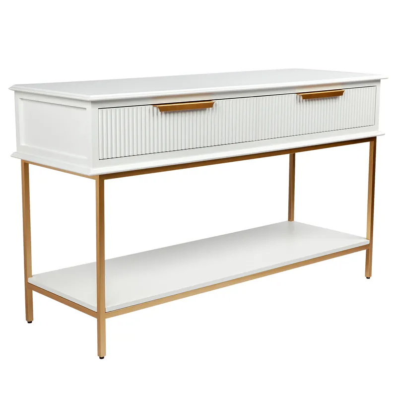 Aimee Console Table Small White, 140cm W x 45cm D x 81cm H (RRP $1881) - Image 3