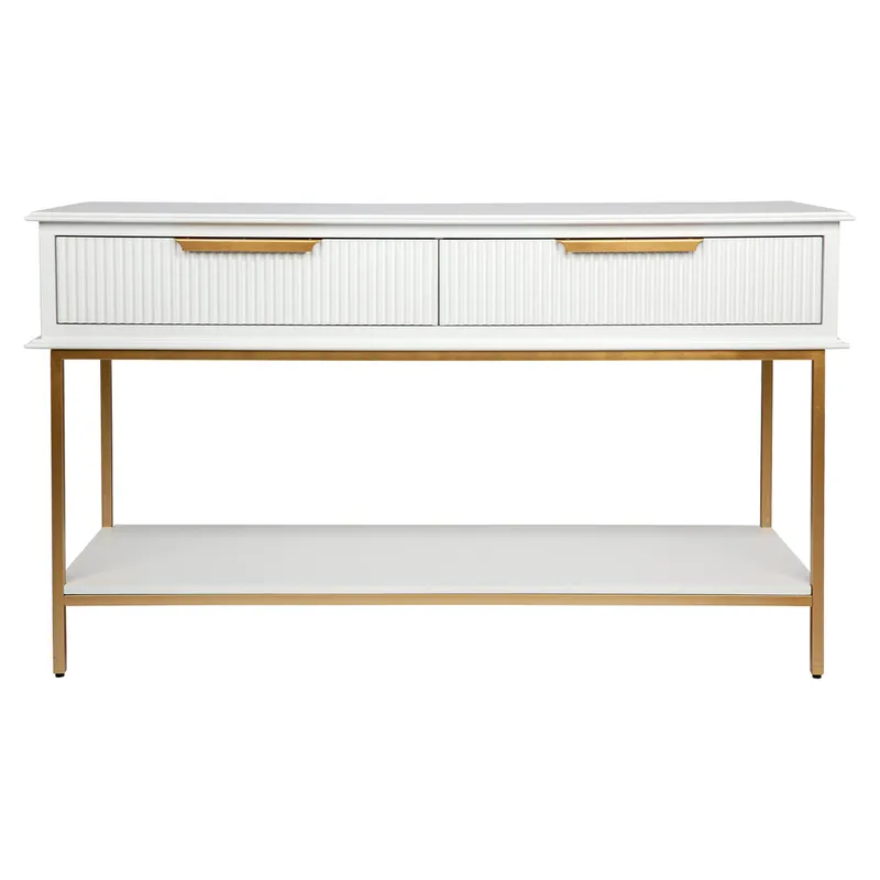Aimee Console Table Small White, 140cm W x 45cm D x 81cm H (RRP $1881) - Image 5