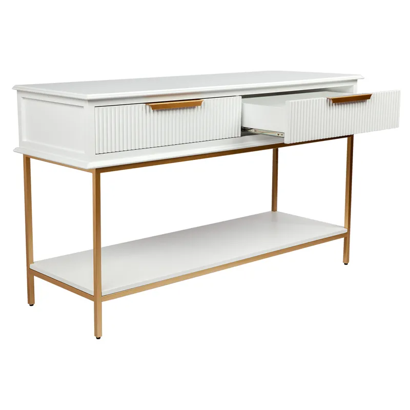 Aimee Console Table Small White, 140cm W x 45cm D x 81cm H (RRP $1881) - Image 6