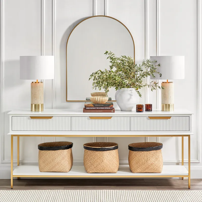 Aimee Console Table Large White, 200cm W x 45cm D x 81cm H (RRP $2629) - Image 2