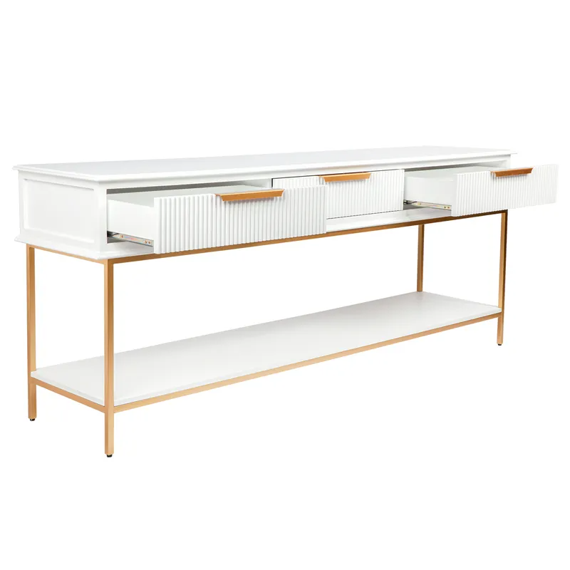 Aimee Console Table Large White, 200cm W x 45cm D x 81cm H (RRP $2629) - Image 4
