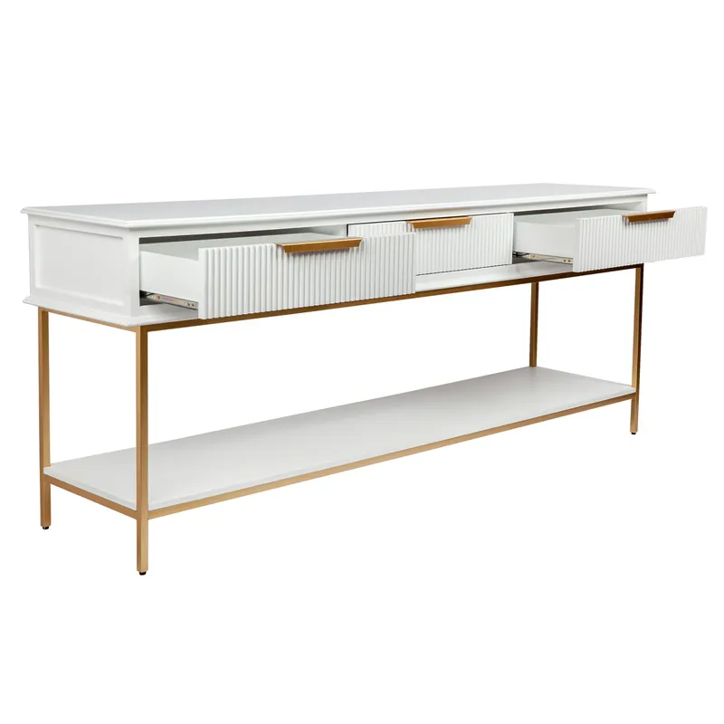 Aimee Console Table Large White, 200cm W x 45cm D x 81cm H (RRP $2629) - Image 5