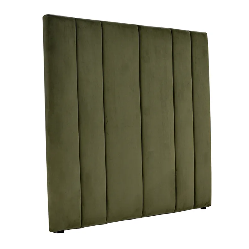 Soho Queen Bedhead Olive Velvet, 165cm W x 10cm D x 140cm H (RRP $1199) - Image 2