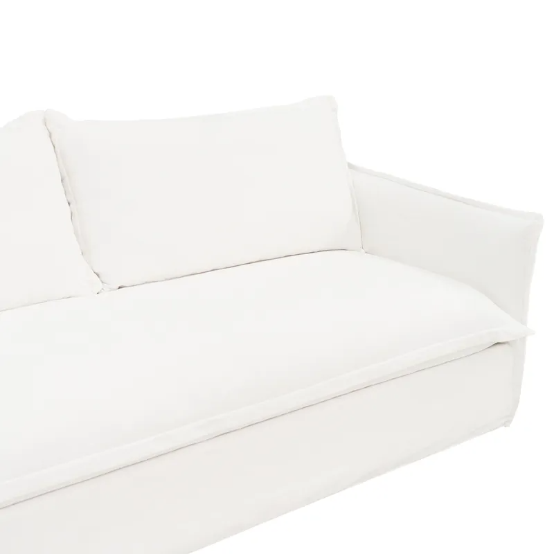 Cove 3 Seater Slip Cover Sofa White Linen, 220cm W x 107cm D x 86cm H (RRP $5049) - Image 5