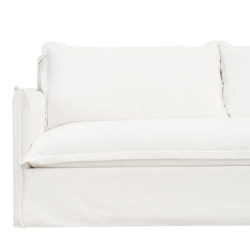 Cove 3 Seater Slip Cover Sofa White Linen, 220cm W x 107cm D x 86cm H (RRP $5049) - Image 6