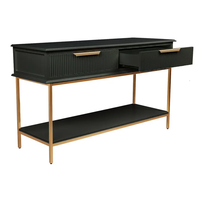Aimee Console Table Small Black, 140cm W x 45cm D x 81cm H (RRP $1881) - Image 4