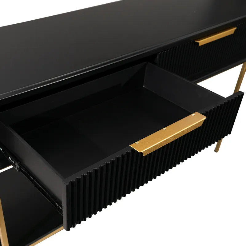 Aimee Console Table Small Black, 140cm W x 45cm D x 81cm H (RRP $1881) - Image 5