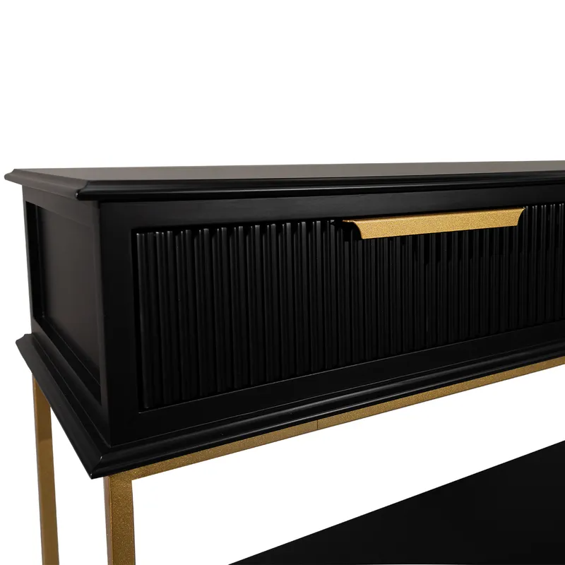 Aimee Console Table Small Black, 140cm W x 45cm D x 81cm H (RRP $1881) - Image 6
