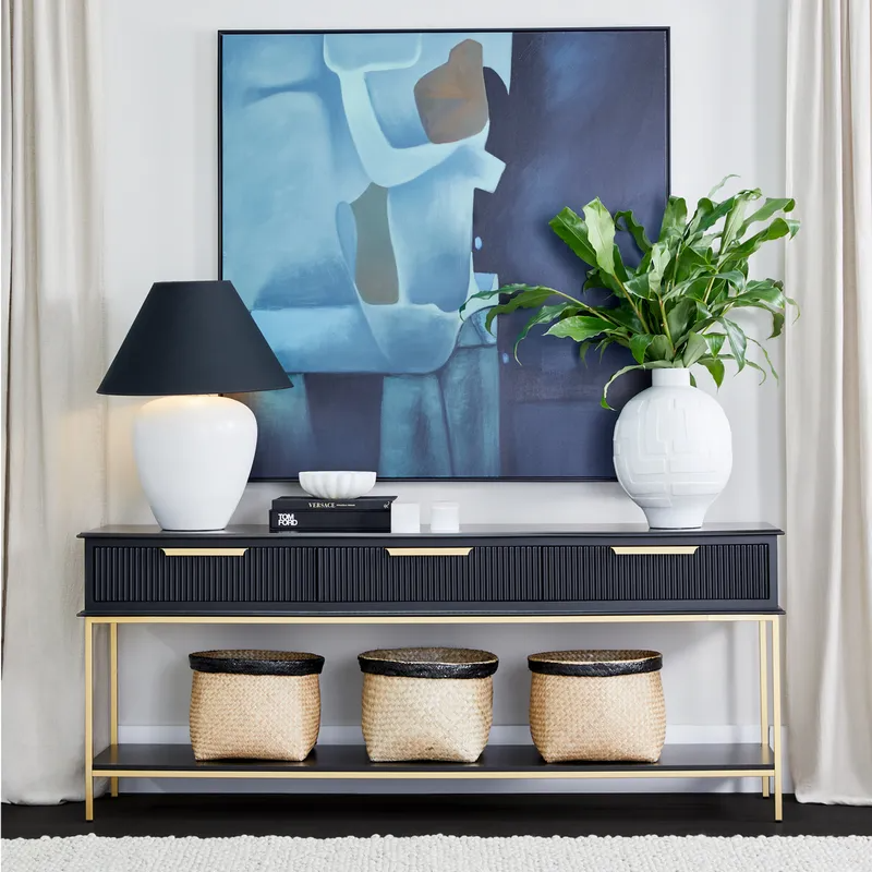 Aimee Console Table Large Black, 200cm W x 45cm D x 81cm H (RRP $2629) - Image 2