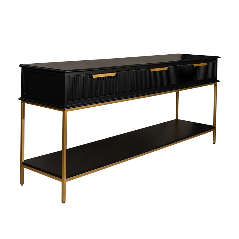 Aimee Console Table Large Black, 200cm W x 45cm D x 81cm H (RRP $2629) - Image 3