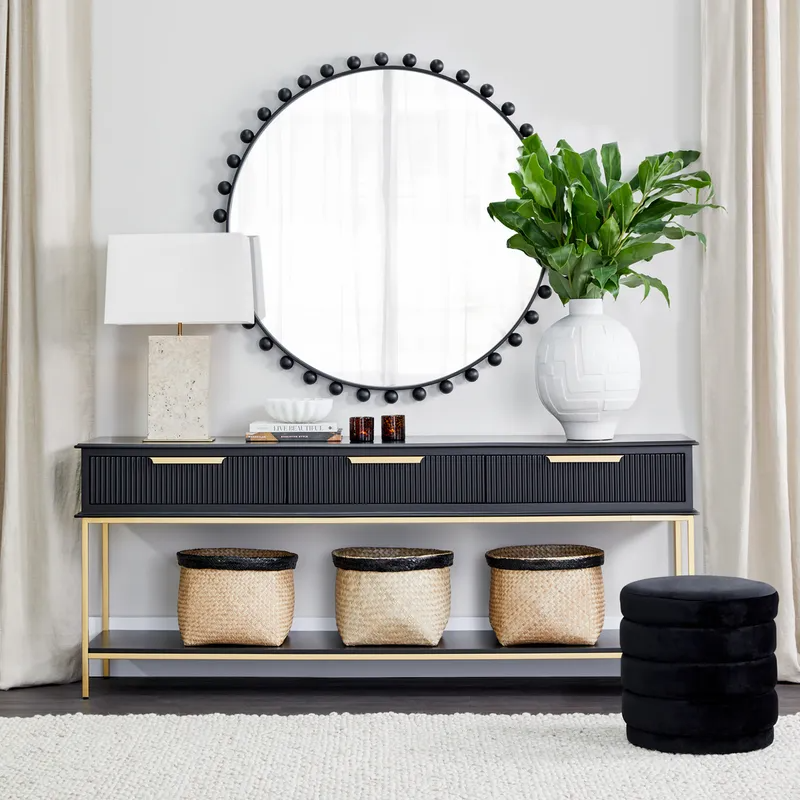 Aimee Console Table Large Black, 200cm W x 45cm D x 81cm H (RRP $2629) - Image 4