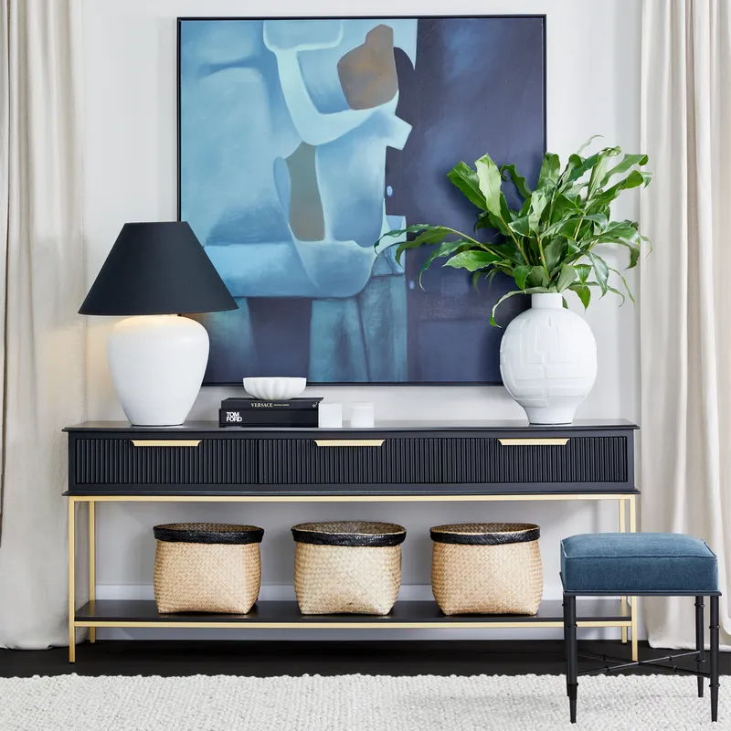 Aimee Console Table Large Black, 200cm W x 45cm D x 81cm H (RRP $2629) - Image 8