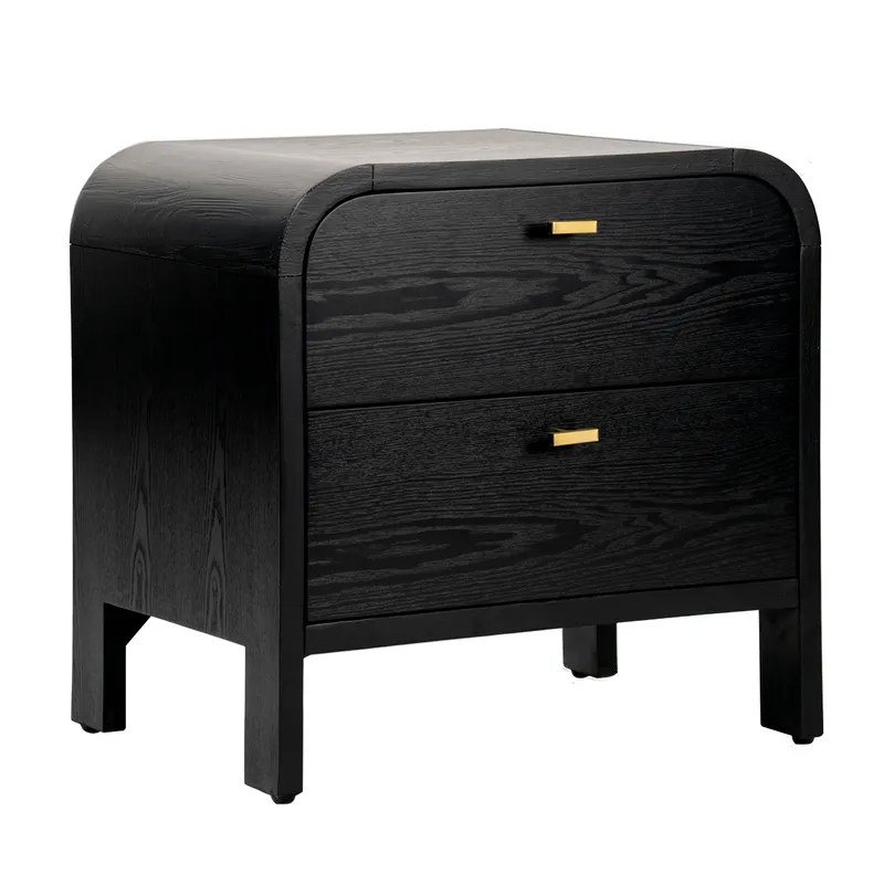 Chisholm Bedside Table Black, 60cm W x 50cm D x 60cm H (RRP $1859) - Image 2